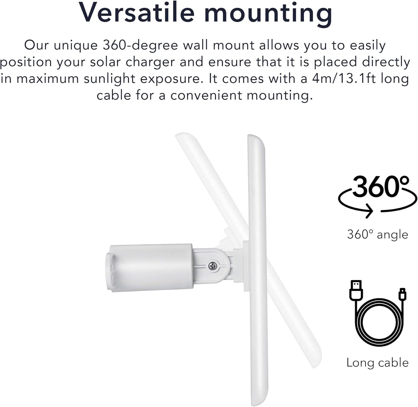 Solar Panel Compatible with Ring Spotlight Cam/Plus/Pro Battery, Stick up Cam/Pro & Outdoor Cam plus Battery - Continuous Power for Ring Surveillance Camera (1-Pack, White)