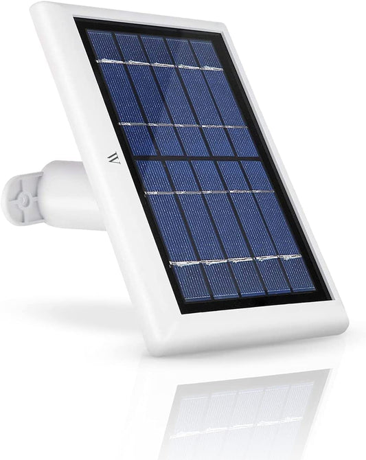 Solar Panel Compatible with Ring Spotlight Cam/Plus/Pro Battery, Stick up Cam/Pro & Outdoor Cam plus Battery - Continuous Power for Ring Surveillance Camera (1-Pack, White)